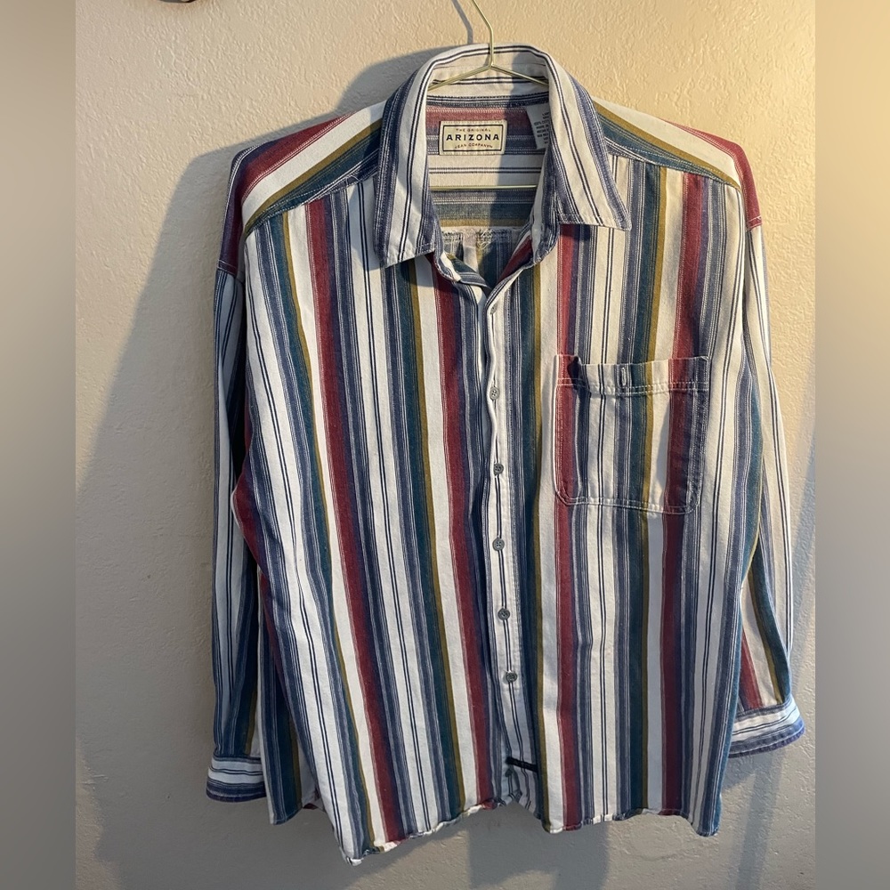 Men’s Arizona Jean company, button up casual /dress shirt-Large
